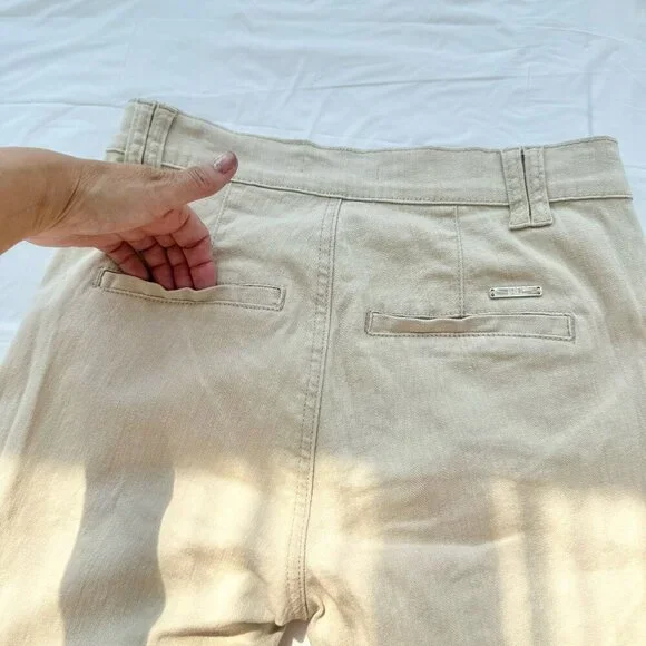 cropped pants women Size 5 Beige Stretch - Picture 10 of 14